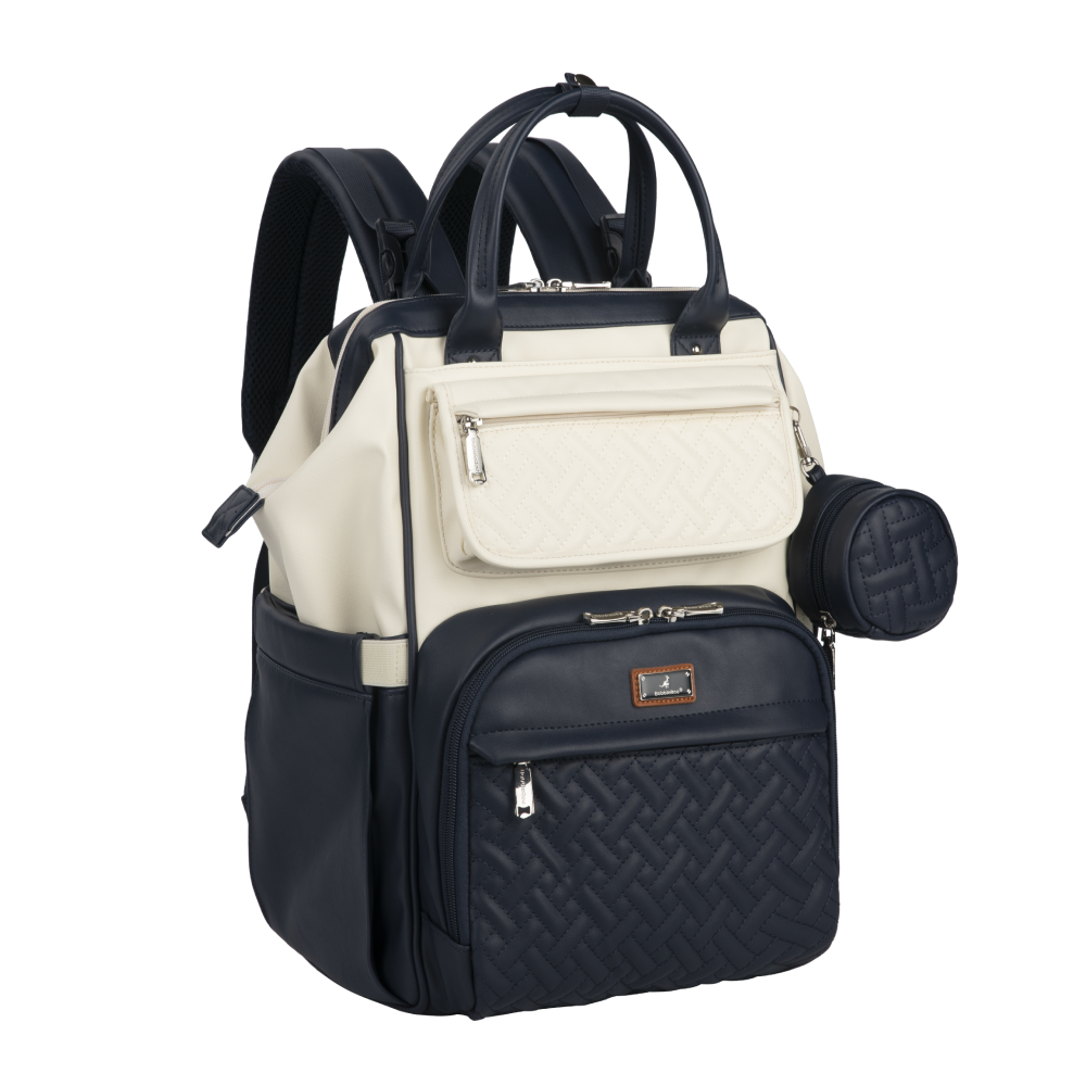 HAPP ハップ Levy Backpack Blackマザーズリュック Levy Stylish Diaper Backpack - Black Herringbone