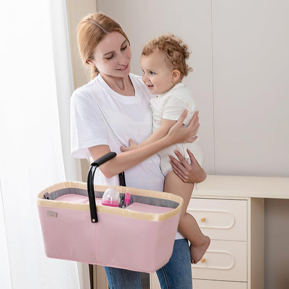 babbleroo pink diaper caddy