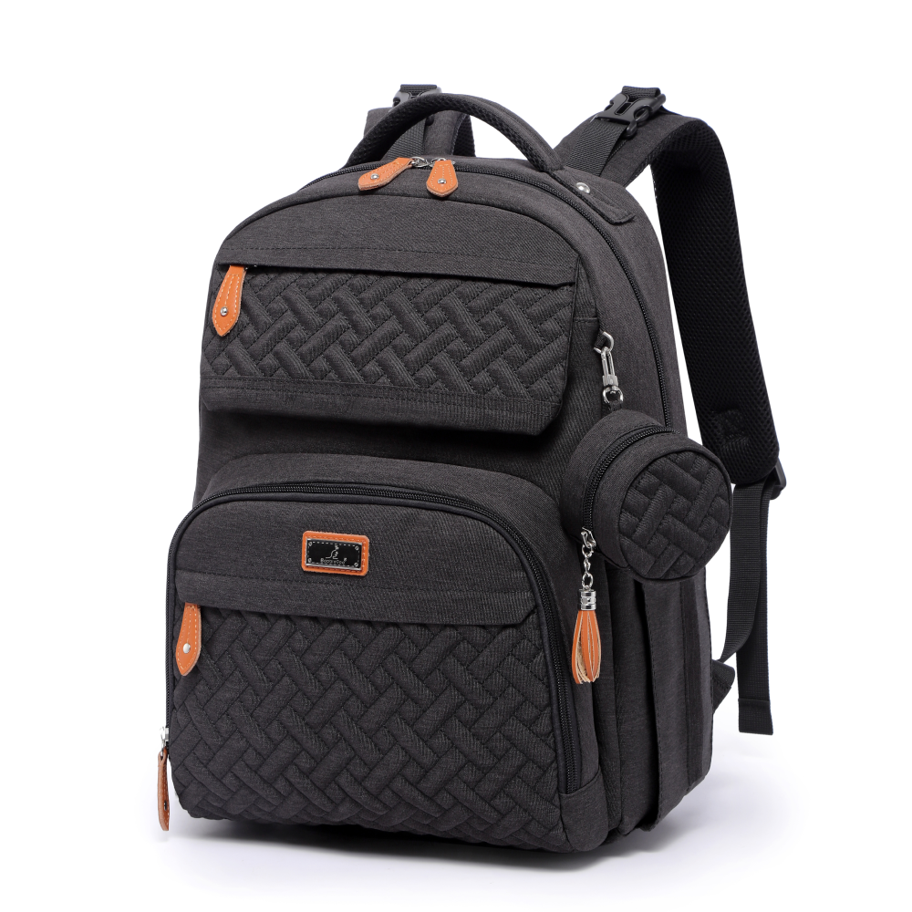 black travel diaper bag 
