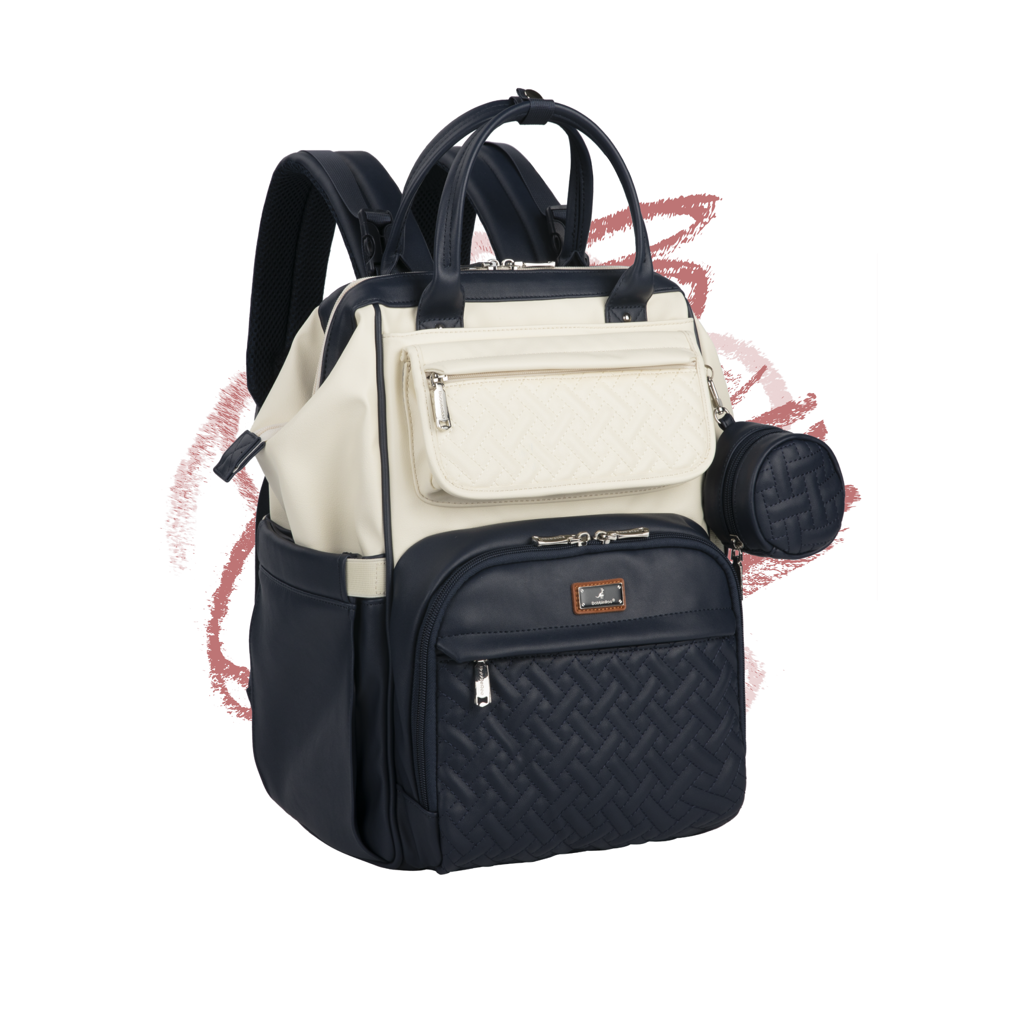 #color_vegan leather blue cream