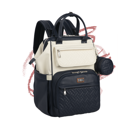 Vegan Leather Wide Top Diaper Backpack