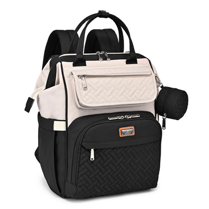 apricot wide top diaper bag