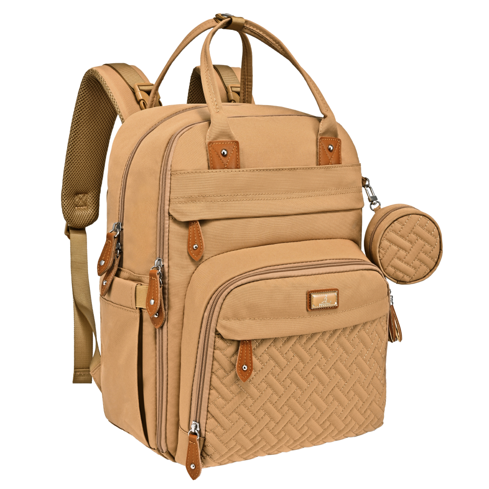 beige original diaper bag 