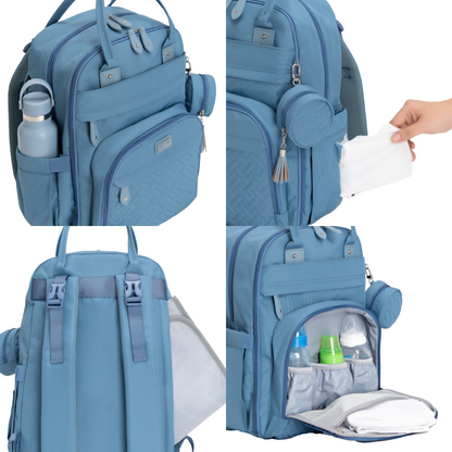 blue original diaper bag features