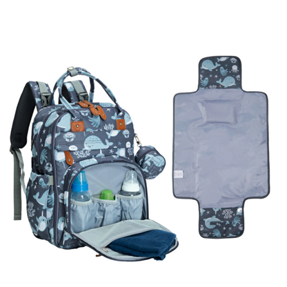 sea animals diaper bag and changing pad