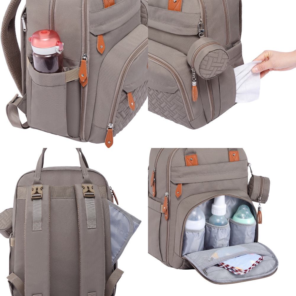 khaki original diaper bag features