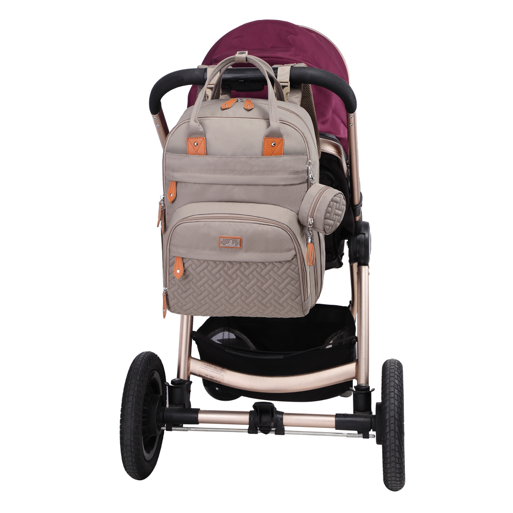 khaki original diaper bag stroller straps