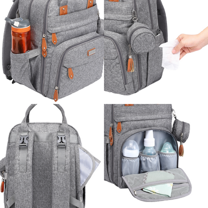 light grey original diaper bag features
