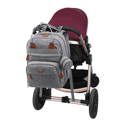 light grey original diaper bag stroller straps