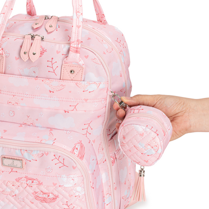 pink birdy original diaper bag pacifier pocket