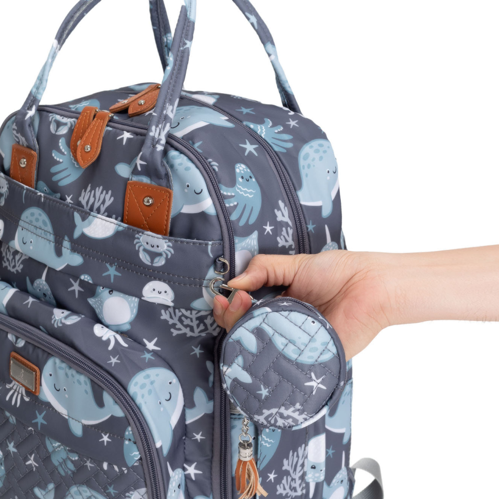sea animals original diaper bag pacifier pocket