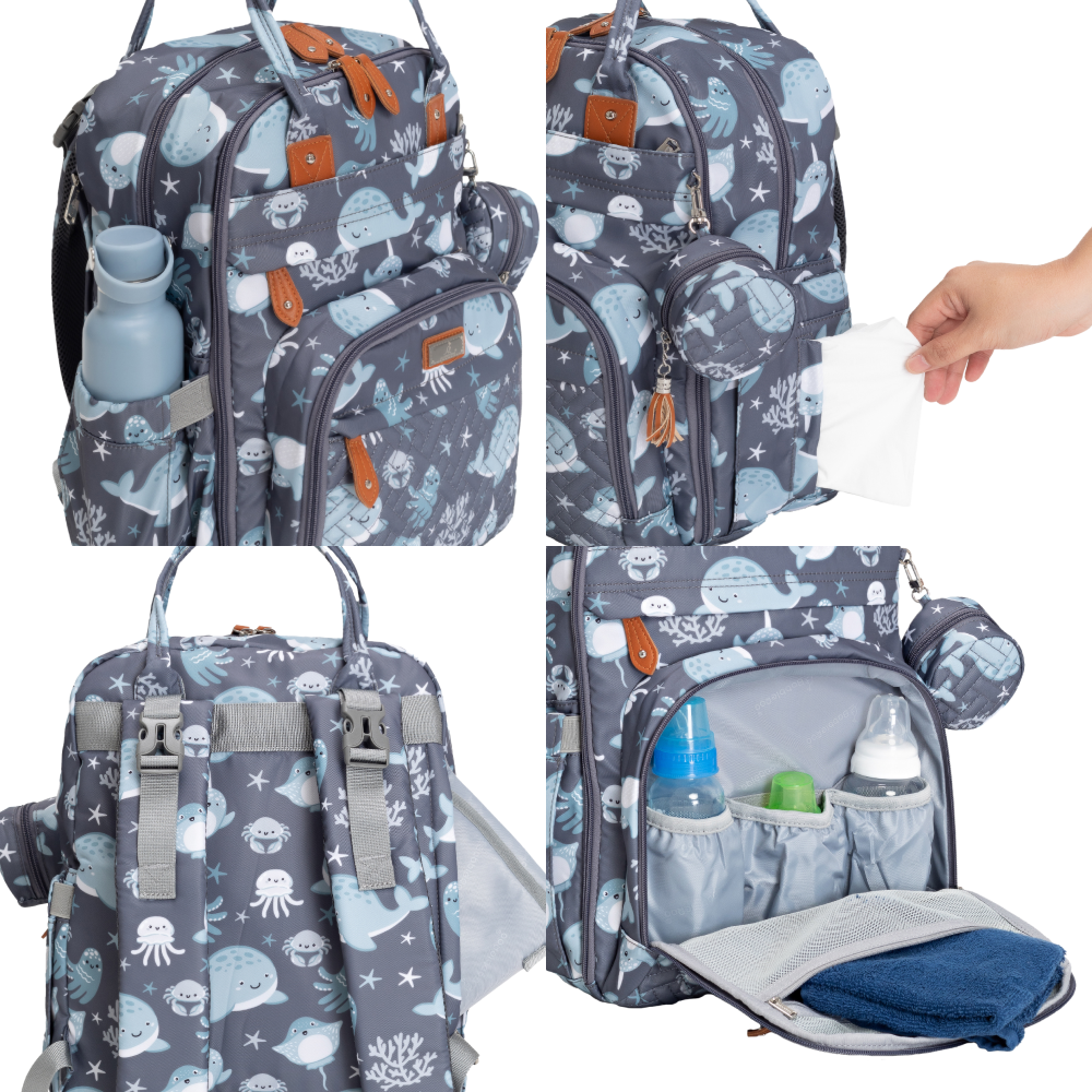 sea animals original diaper bag features