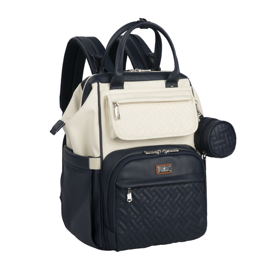 Vegan Leather Wide Top Diaper Backpack